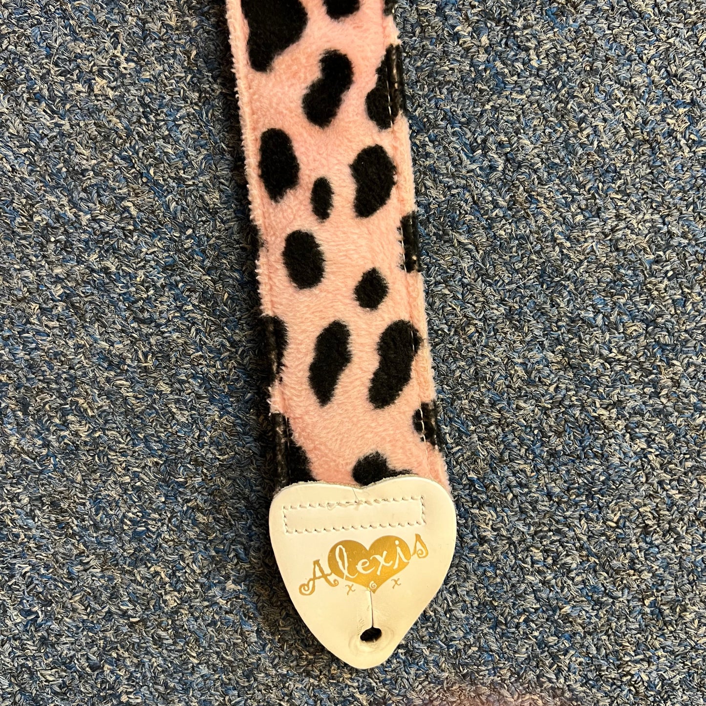 Alexis Pink Leopard Fuzzy Guitar Strap (used)