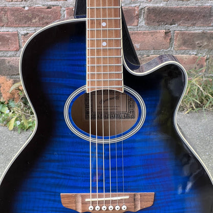 Brownsville BCFG-3EPBLB Acoustic-Electric Guitar Parlor Used Flame Maple Blue