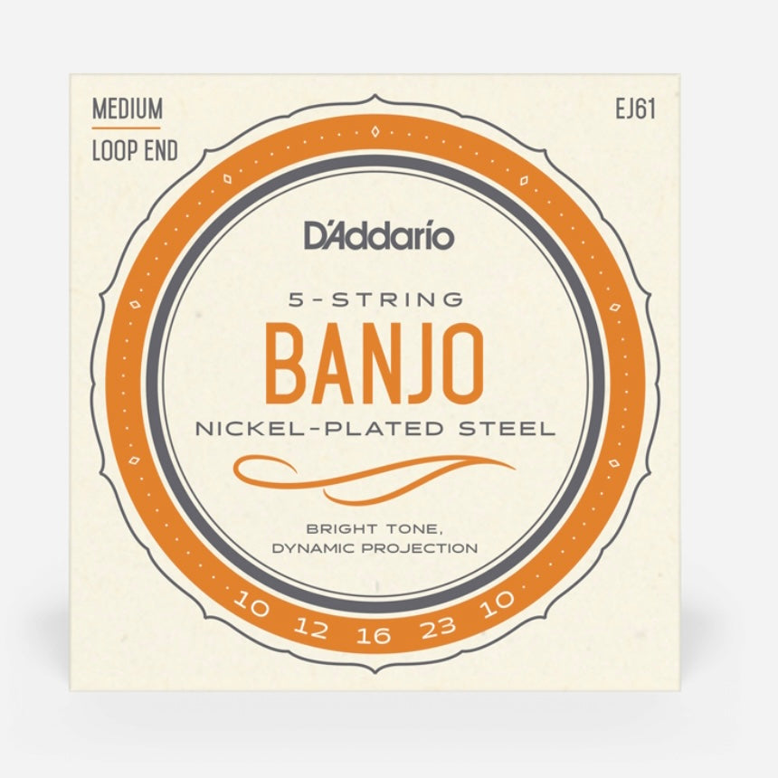 D'Addario EJ61 5-String Banjo Nickel Plated Steel Set