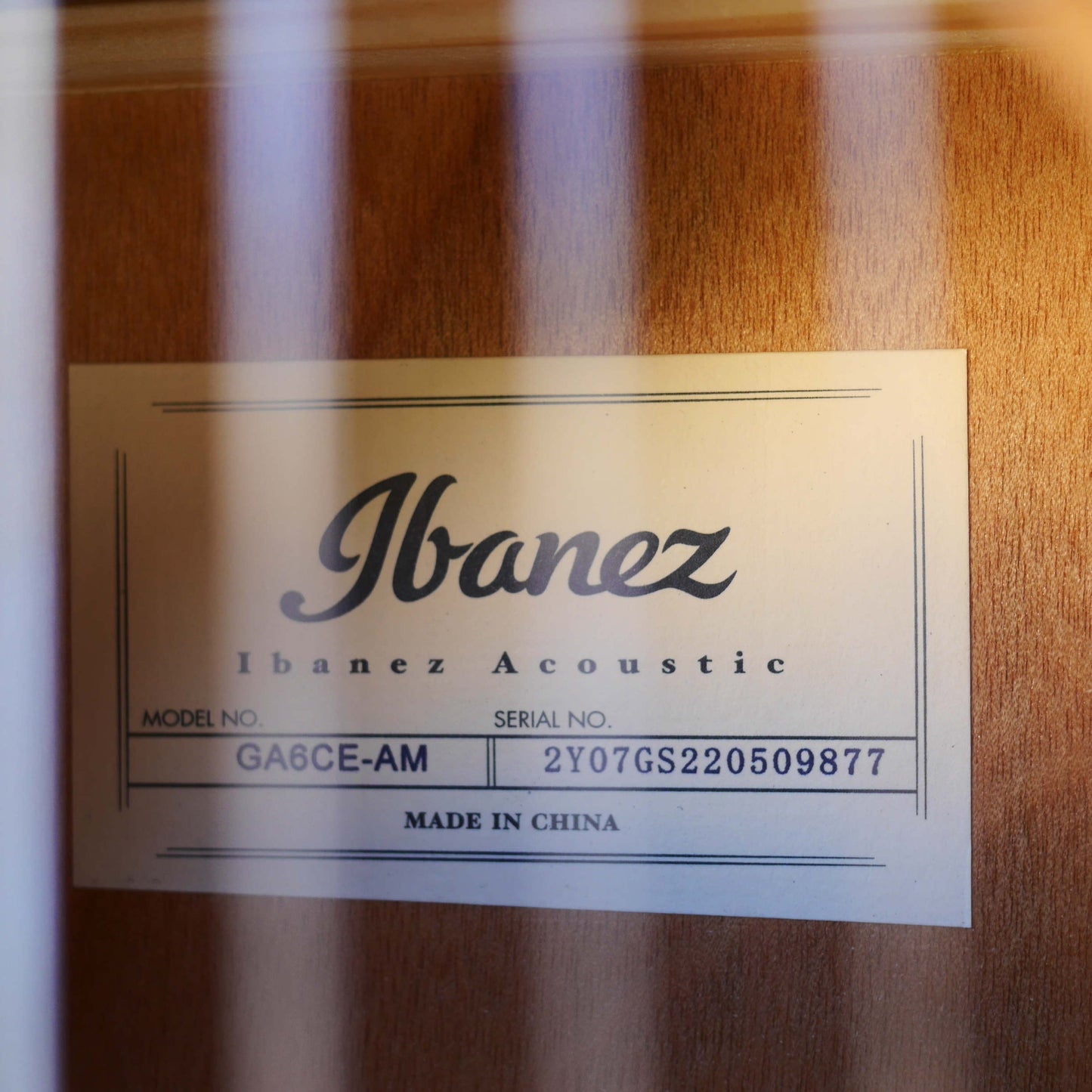 Ibanez GA6CE Classical Acoustic-Electric Guitar Natural