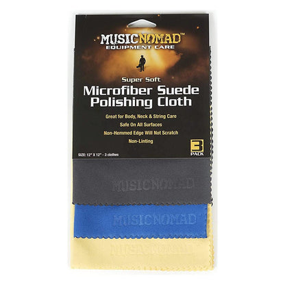 Music Nomad 3 Super Soft Edgeless Microfiber Suede Polishing Cloth Pak