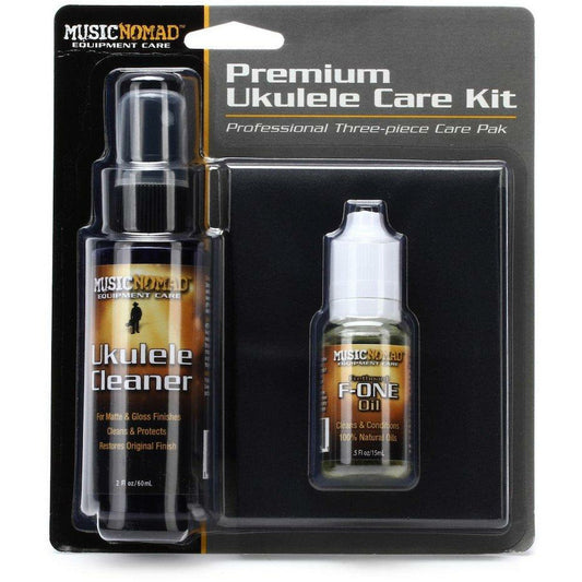 Music Nomad Premium Ukulele Care Kit (3 Pak) - Ukulele Cleaner F-ONE(1/2 oz.) Cloth