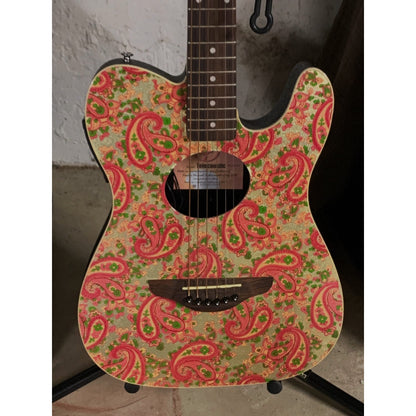 Pink Fender Telecoustic Paisley Acoustic Electric Guitar With Case 2003