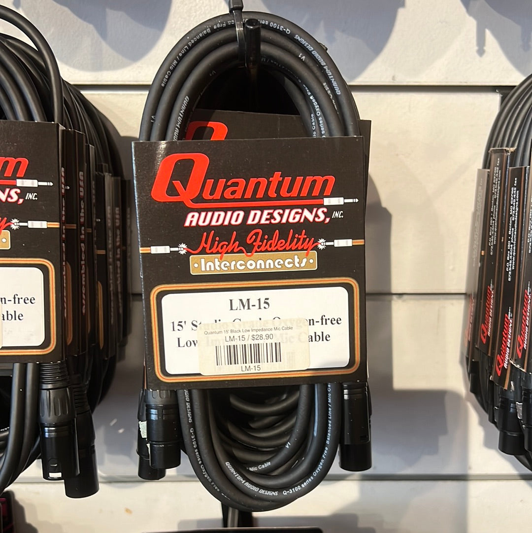 Quantum 15' Black Low Impedance Mic Cable