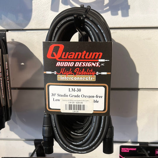 Quantum 30' Black Low Impedance Mic Cable
