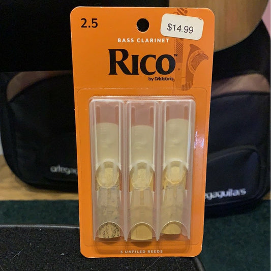 Rico Bass Clarinet Reeds Strength 2 1/2 3-Pack