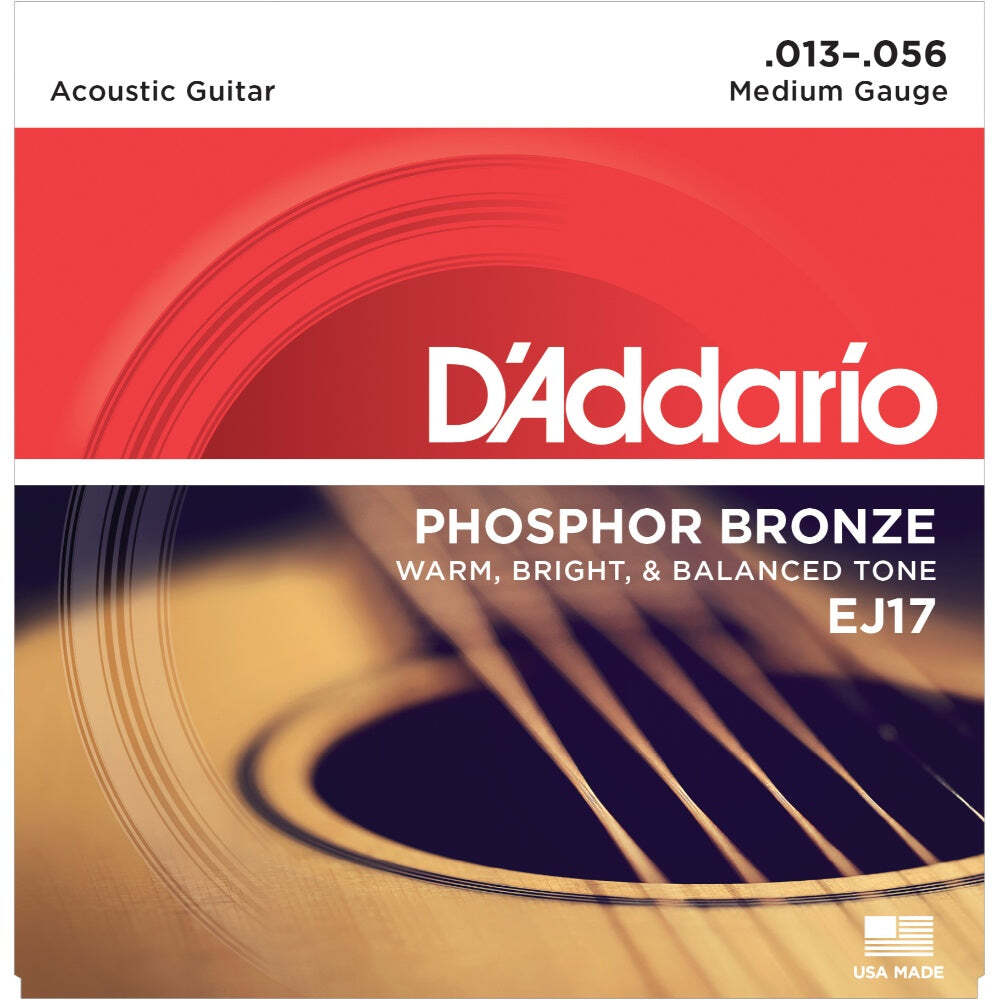 D'Addario Phosphor Bronze Acoustic Guitar Strings Med. 13-56