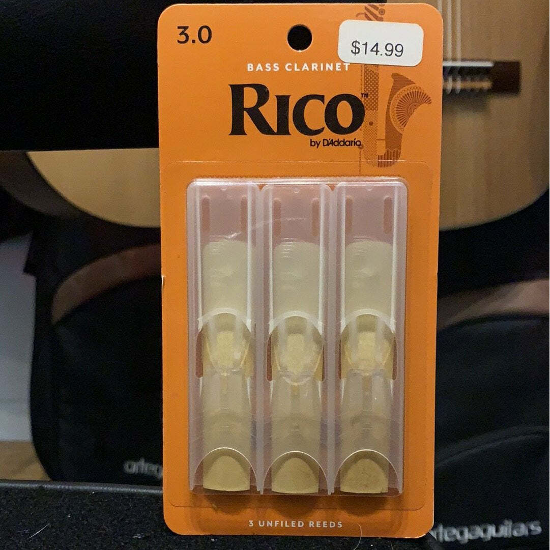 Rico Bass Clarinet Reeds Strength 3 3-Pack