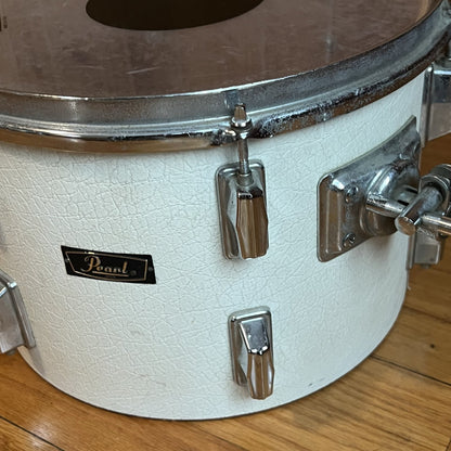 Pearl 9x13 Tom Drum White Naugahyde Leathgerette 1970s