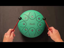 Load and play video in Gallery viewer, Amahi 12&quot; Steel Tongue Drum, Green
