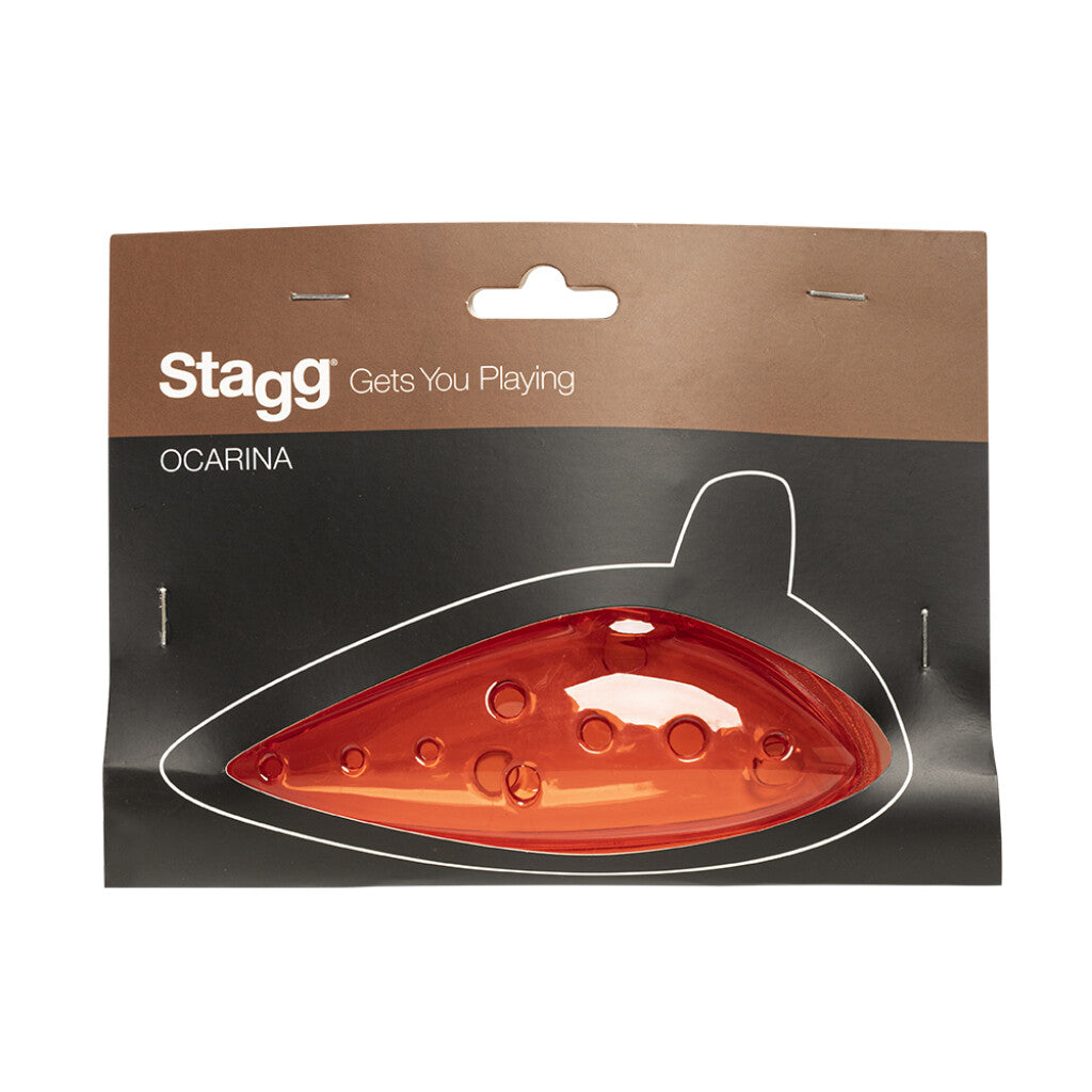 Stagg Red Plastic Ocarina 10-holes