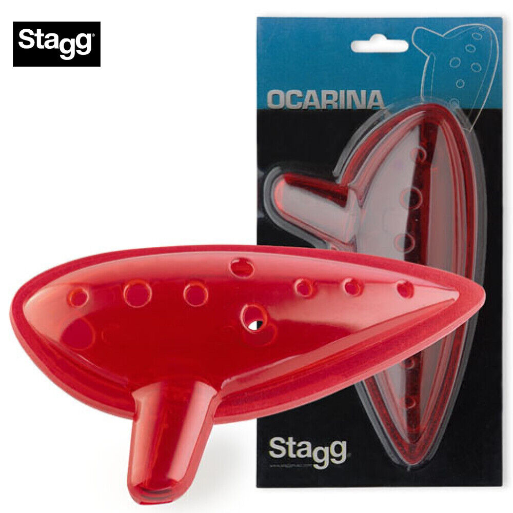 Stagg Red Plastic Ocarina 10-holes