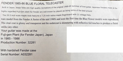 Fender Telecaster Electric Guitar Blue Floral 1985-1986 Japan