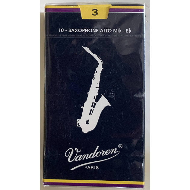 Vandoren Alto Saxophone Reeds Strength 3, Box of 10