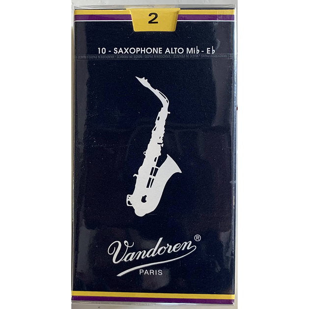 Vandoren Alto Saxophone Reeds Strength 2, Box of 10