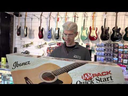 Ibanez IJV30 Jampack Acoustic Guitar Package - 3/4 Size Dreadnought Guitar (Natural)